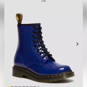 Dr Martens Boots Women's Size Blue Patent Leather 1460W